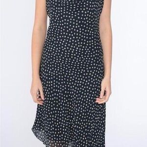 Kathie Lee Collection Black and White Polka Dot Midi Dress